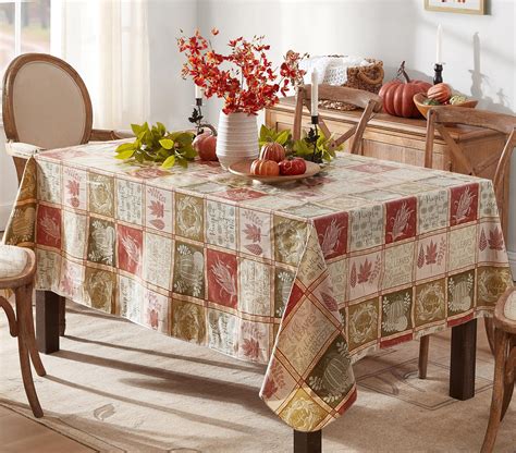 Newbridge Rustic Fall Acorn And Leaf Print Autumn Vinyl Flannel Backed Tablecloth