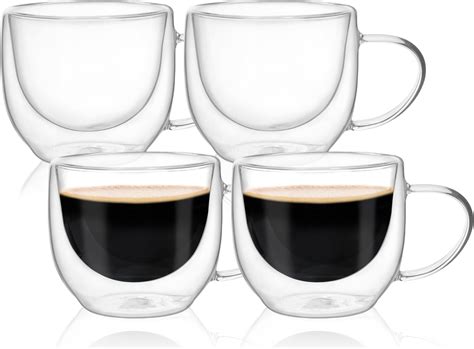 Amazon Moretoes 16oz Double Walled Coffee Mugs Set Of 6 Clear