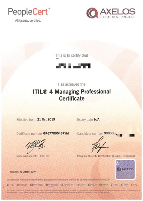 Itil®4 Managing Professional（mp）认证