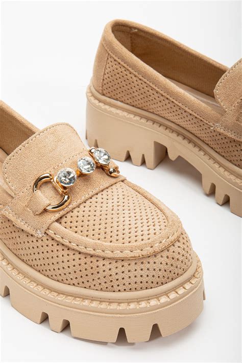 Tonny Black Kadın Nude Süet Rahat Kalıp Önü Tokalı Kalın Taban Loafer Fiyatı Yorumları Trendyol