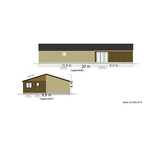 PCMI 5 Plan de façades et de toiture NORD et OUEST Plan dessiné