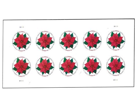 USPS Global Poinsettia Forever International Postage Stamp for Mailing ...