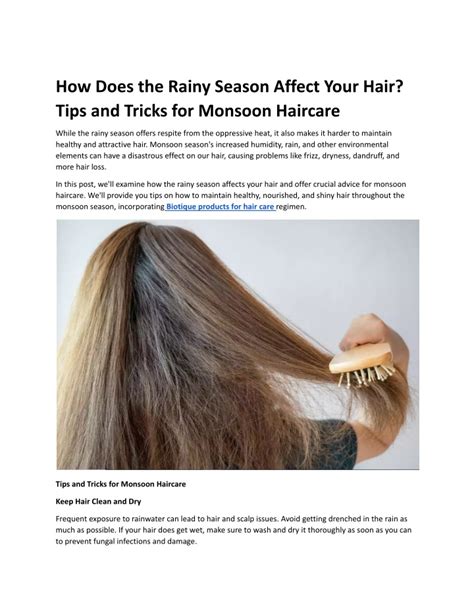 Ppt How Does The Rainy Season Affect Your Hair Tips And Tricks For