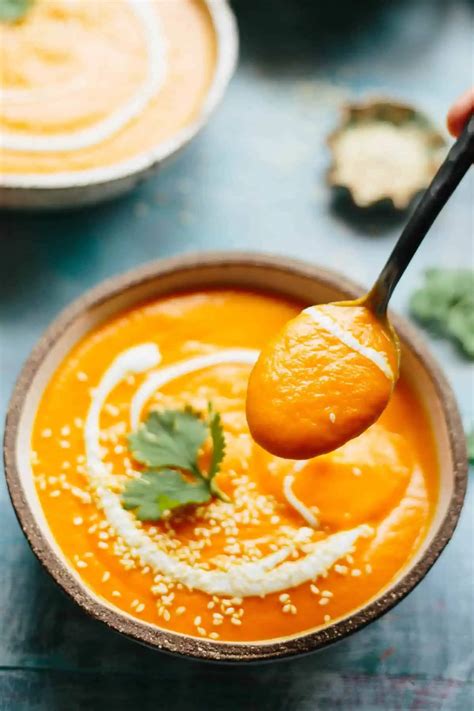 20 Minute Spicy Carrot Soup with Yogurt + Sesame - Coley Cooks