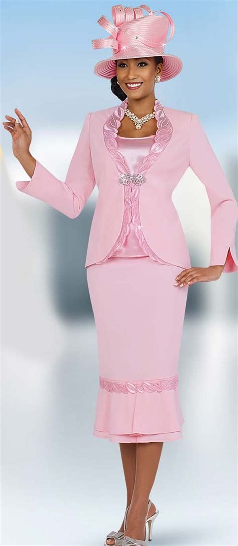 Fifth Sunday 52847 Pink Flounce Skirt Suit With Satin Trimmed Jacket In