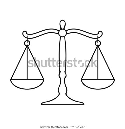 Scales Justice Icon Outline Style Isolated Stock Vector Royalty Free