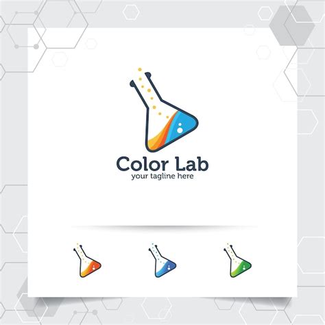 Diseño de logotipo de laboratorio con concepto de vector de botella