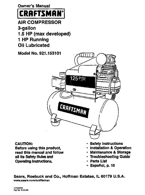 Craftsman 921153101 Owners Manual Pdf Download Manualslib