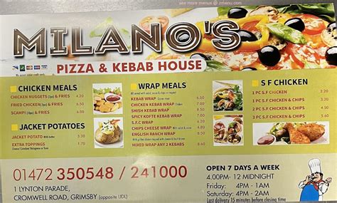 Menu At Milano S Pizza Pizzeria Grimsby