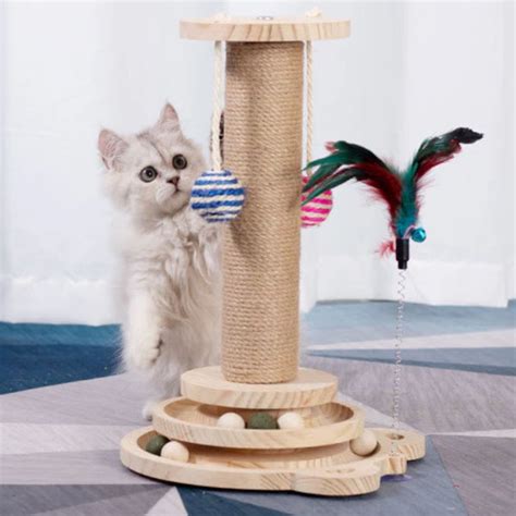 Interactive Wooden Cat Tower - Super Kitty Cats