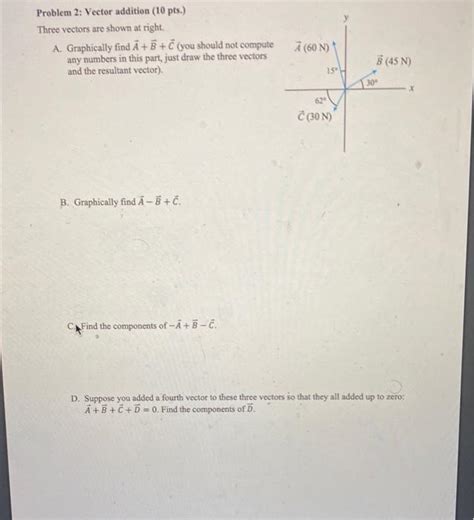 Solved Problem 2 Vector Addition 10 Pts Three Vectors Chegg