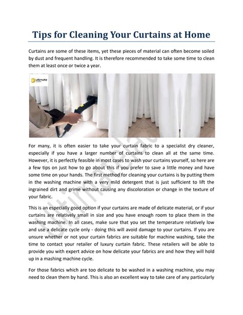 Tips for Cleaning Your Curtains at Home by Ultimate Laundry - Issuu