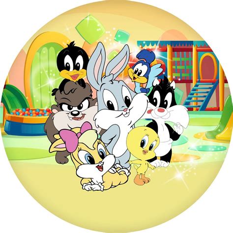 Painel Redondo Sublimado Tecido Tema Baby Looney Tunes Shopee Brasil