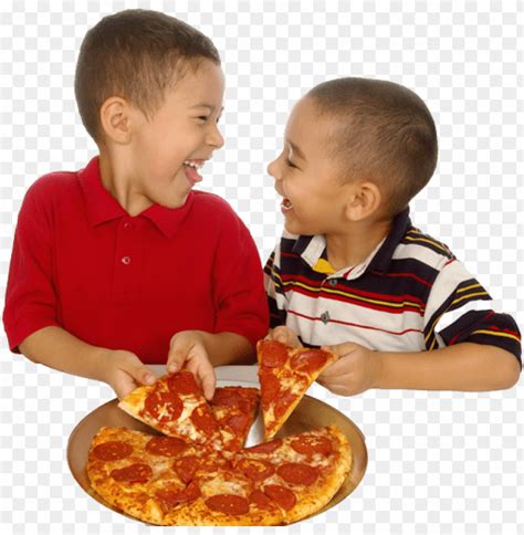 Boy Eating Pizza Clipart Border