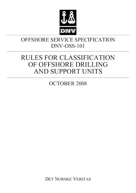 Pdf Dnv Rules For Classification Of Offshore Drilling And Support