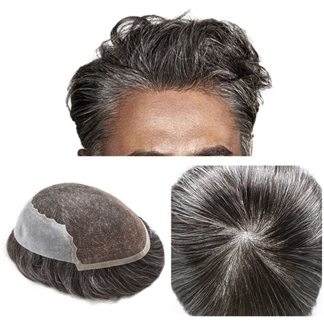 Toupee For Men Real Human Hair Mens Toupee Hair Replacement System Swiss Lace Hair