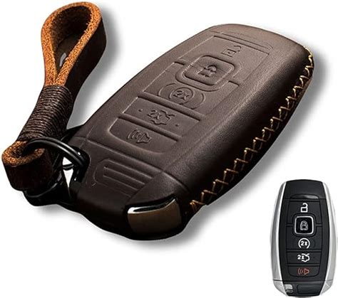 Genuine Leather Smart Key Fob Case Cover Holder Protector For Lincoln