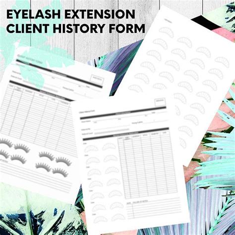 Cils Extension Client Histoire Forme Imprimable Lash Cartes