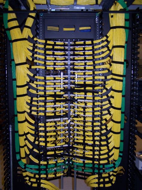 Bundling Of Serial Cable Runs At A Data Center Wires Running Into A