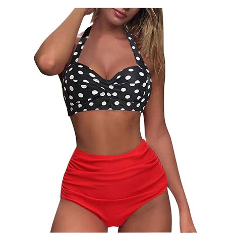 Tihlmk Bikini Sets For Women Clearance Women Vintage Swimsuit Two Piece