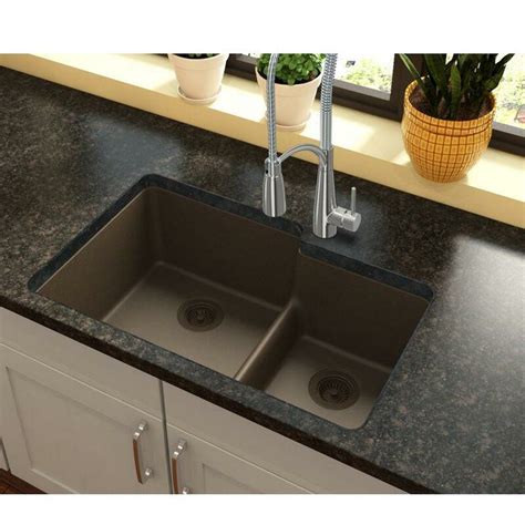 Quartz Classic 33 L X 21 W Double Basin Undermount Kitchen Sink With