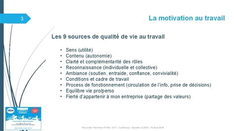 Qvt La Qualit De Vie Au Travail Un