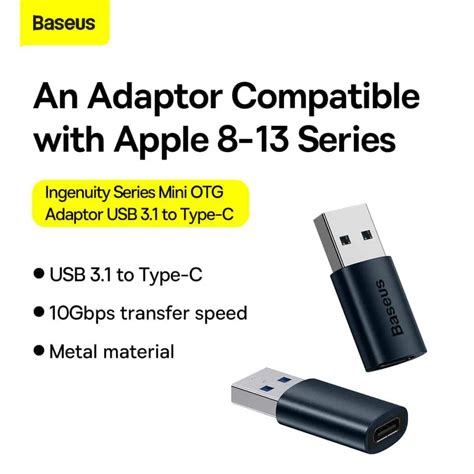 Baseus Ingenuity Series Mini Usb To Type C Otg Adaptor Price In