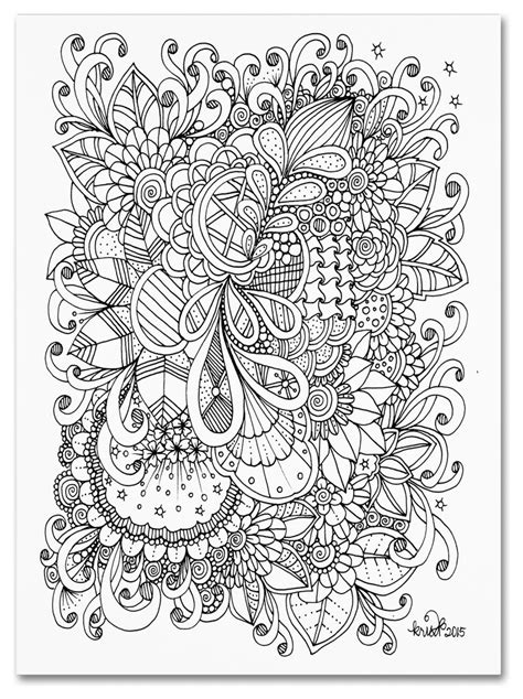 Kcdoodleart Zendoodle 1 Canvas Art 14x19 Contemporary Prints And Posters By Trademark