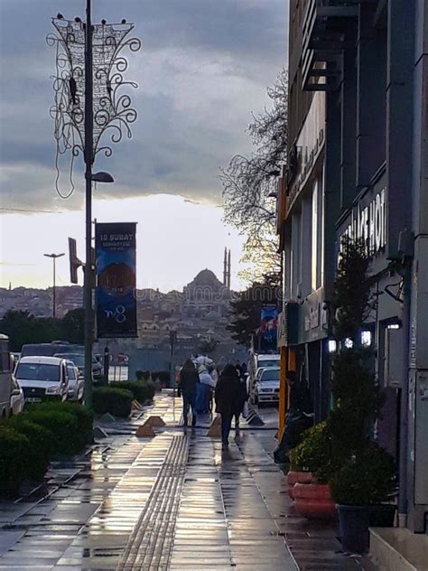 Afternoon Kasimpasa Istanbul Sunset Editorial Image - Image of mosque ...