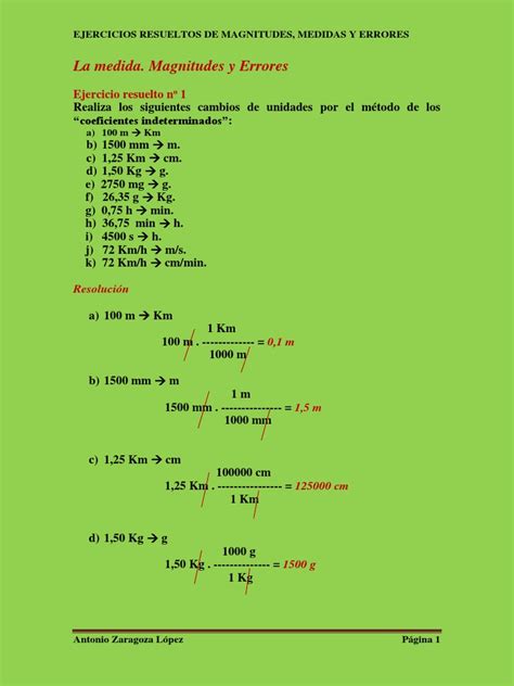 Ejerciciosresueltosdemagnitudesmedidasyerrorespdf Medición