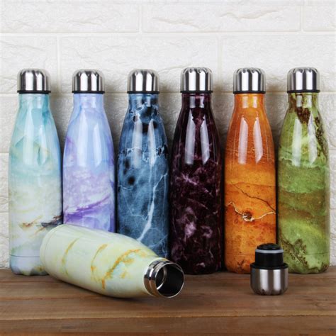 Ml Marble Pattern Vacuum Insulated Cola Sport Drinking Water Swell