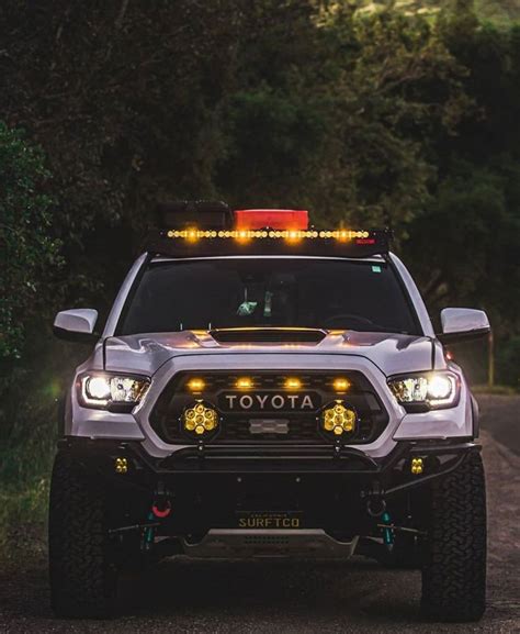 Toyota Tacoma with Amber LED lights | Toyota tacoma, Custom trucks ...