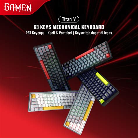 Jual GAMEN Titan 5 Keyboard Gaming Mechanical 60 Layout RGB Light Hot Swappable Full Key Anti