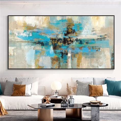 Abstract Blue Canvas Painting Scandinavian Canvas printings and Prints ...