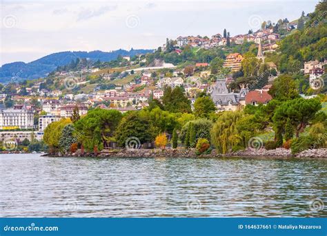 Montreux and Lake Geneva, Switzerland Stock Image - Image of cityscape ...