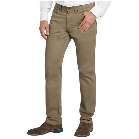 Kirkland Signature Mens 5 Pocket Brushed Cotton Twill Pants Khaki