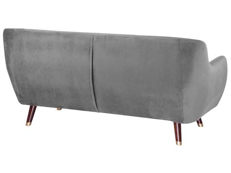 3 Seater Velvet Sofa Grey Bodo Uk