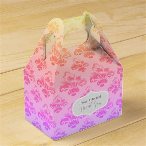 Personalized Gable Boxes Pink Purple Damask Pink Ts Anniversary