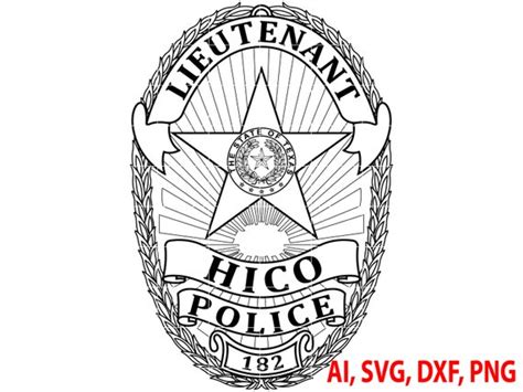 Police Badge State of Texas Hico Lieutenant Police Badge - Etsy