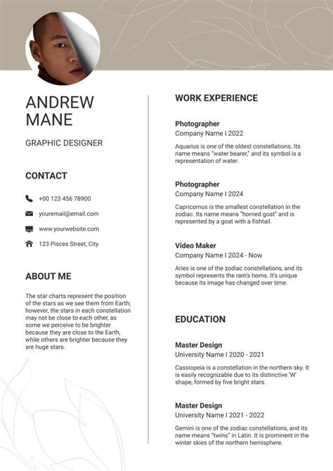 Personalize This Elegant Linear Graphic Designer Resume Ready Made Template