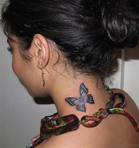 97 Decent Butterfly Tattoos On Neck