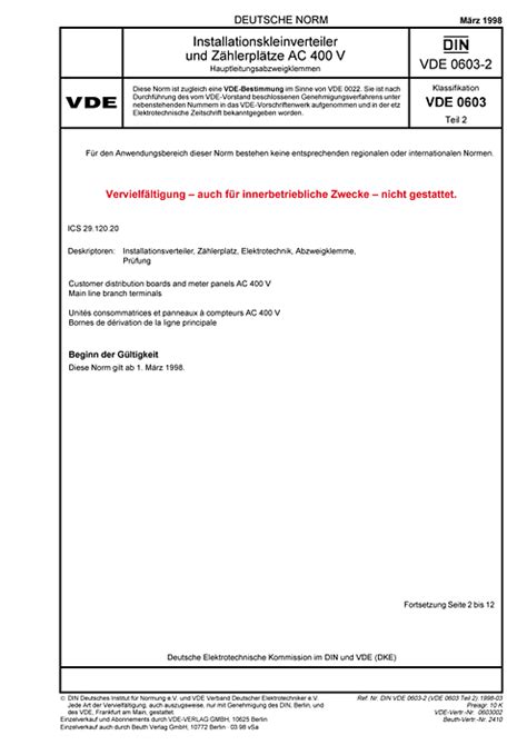 DIN VDE 0603-2 VDE 0603-2:1998-03 - Normen - VDE VERLAG