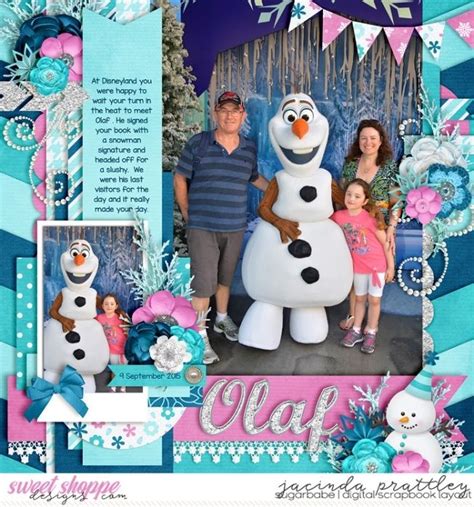 Olaf Sweet Shoppe Gallery In 2024 Disney Scrapbooking Layouts