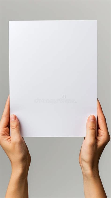 Two Hands Holding A Blank Piece Of Paper AI Stock Image Image Of