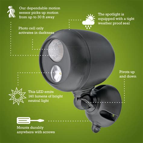 Mr Beams MB360 Wireless LED Spotlight With Motion Sensor And Photocell