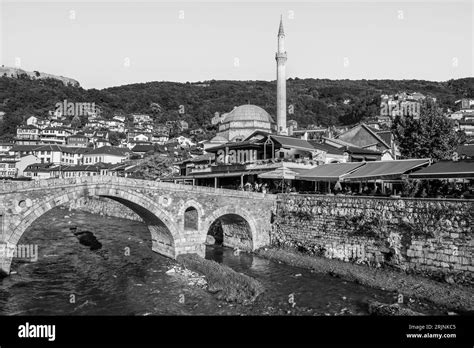 Sinan Pasha Mosque And Stone Bridge Landmarks In The City Of Prizren