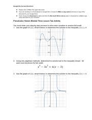 Precalculus Honors Module Three Lesson Two Activity Pdf Google Doc