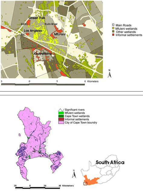 Location Of Wetlands Around The Township Of Mfuleni In Cape Town