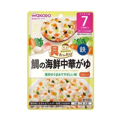 【メール便送料無料】アサヒグループ食品 和光堂 具たっぷりグーグーキッチン 鯛の海鮮中華がゆ 80g 7か月頃から 1個 101 M001