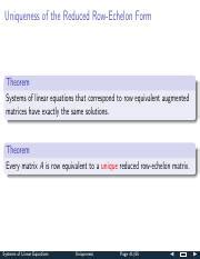 Uniqueness Of Reduced Row Echelon Form Theorems And Examples Course Hero